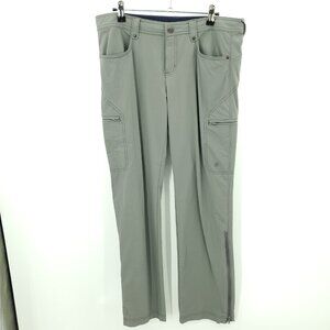 Athleta Hiking Track Cargo Slim Pants Ankle-Zip Sz 8 Green